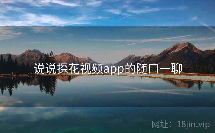 说说探花视频app的随口一聊